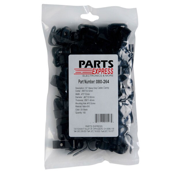 Main product image for Heavy Duty Cable Clamps 1/2" Black 100 Pcs. 080-264